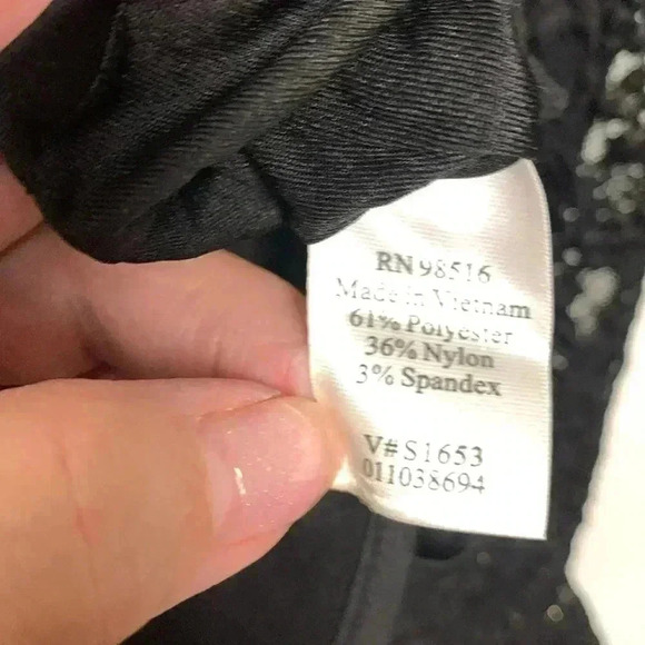 Grayson Holiday  Season Black/Gold Boatneck Collar, Long Sleeves, Stretch, Lined - Picture 5 of 7